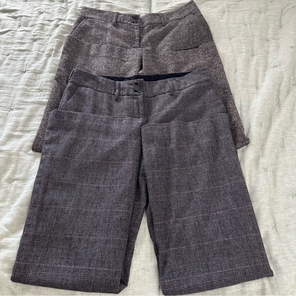 The Limited Women’s Gray Plaid Trousers Lot of 2 Size 12